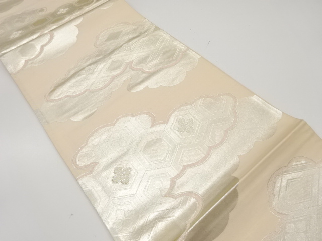 JAPANESE KIMONO / ANTIQUE FUKURO OBI / SILK / WOVEN KIKKO PATTERN